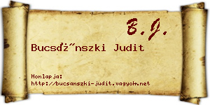Bucsánszki Judit névjegykártya